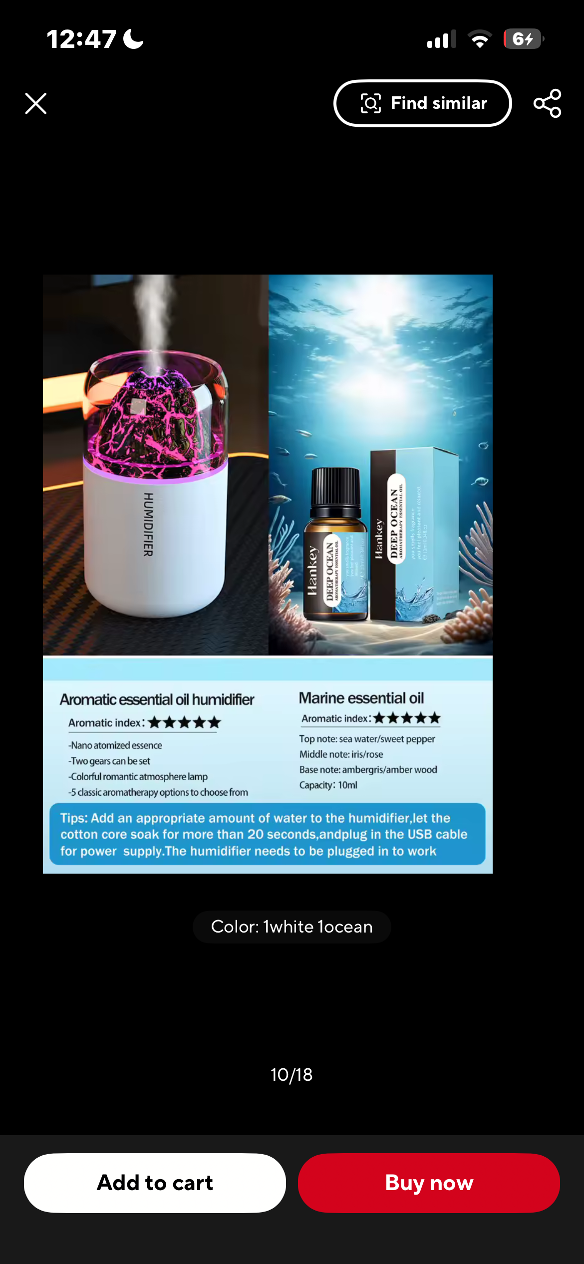 volcanic colour lamp humidifier